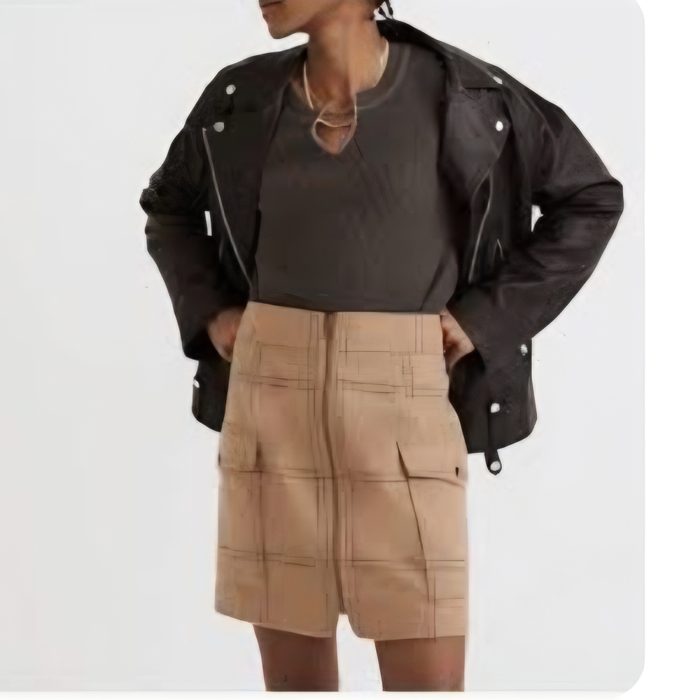 MADEWELL Beautiful Tan / Black Plaid Skirt